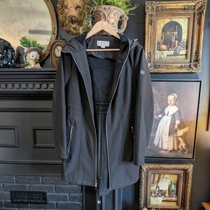 Michael Kors Black Hooded Softshell Fleece Lined Jacket